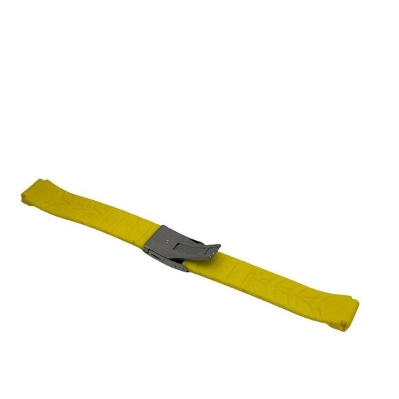 Men's Watch Band For Tissot T-Race Replacement Yellow Rubber Strap 21mm - Picture 7 of 11